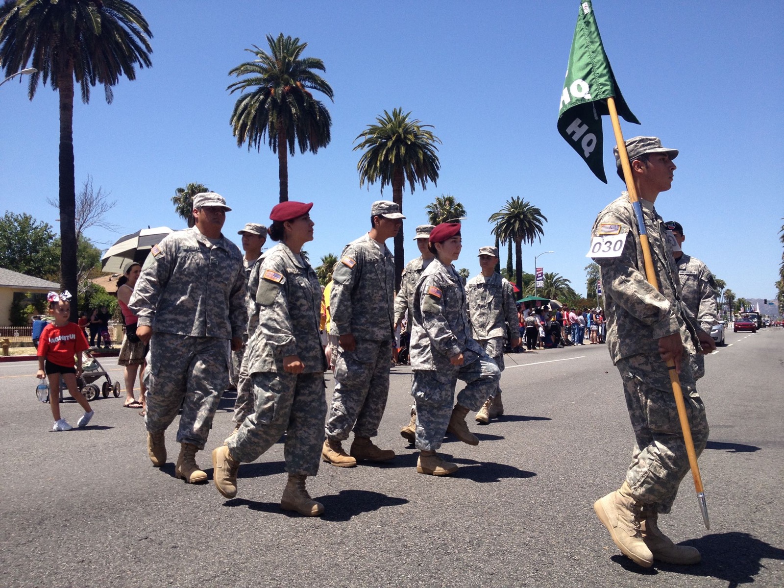 FCRC explorers marching in formation at a community parade in Van Nuys